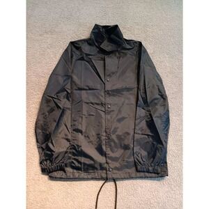 NWOT Team 365 Coaches Jacket Men S  Black‎ Golf Windbreaker Snap Drawcord Hem